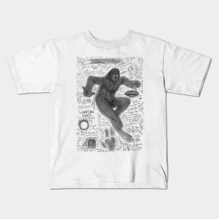 Leaping Devil Bigfoot Study Kids T-Shirt